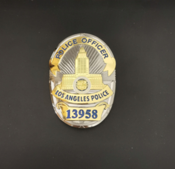 13958 認識番号有 はめ込式 ポリス バッジ LAPD ロサンゼルス市警
