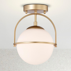 glasslampshadeceilinglight, lights, goldflushmountceilinglight, Glass