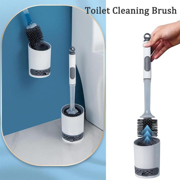 Refillable Toilet Cleaning Brush Set Wall-Mounted Self-adhesive ...