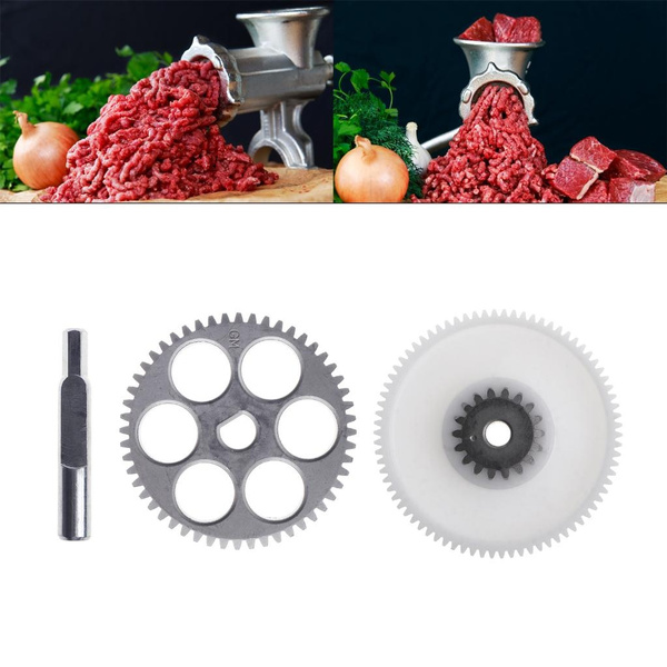 2Pcs/set Food Meat Grinder Attachments Spare Gear Metal Plastic Gears
