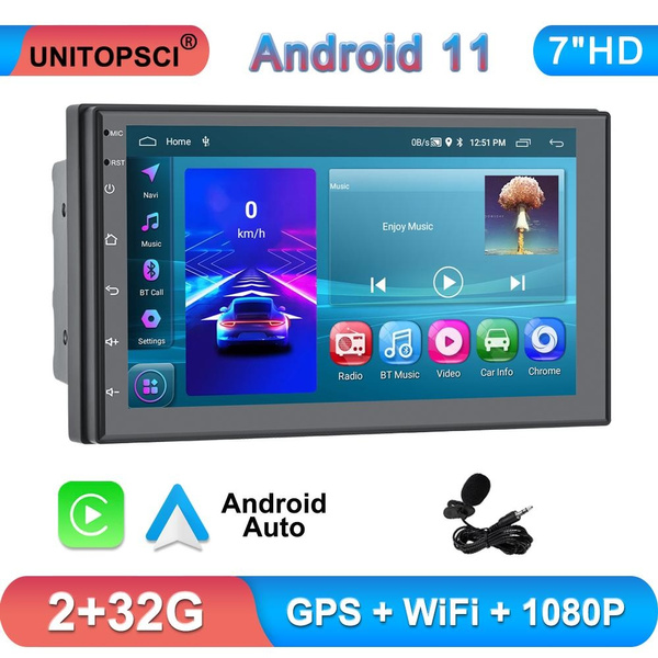 UNITOPSCI NEW【2+32G】 2Din Android 11 Car Stereo Radio 7'' HD 1080P