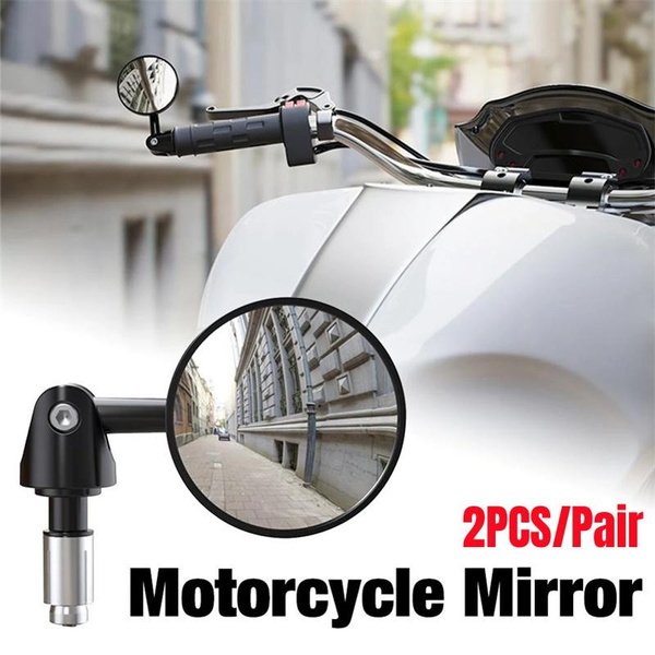 2PCS/Pair CNC Aluminum Motorcycle Rearview Mirrors Broad Vision Convex