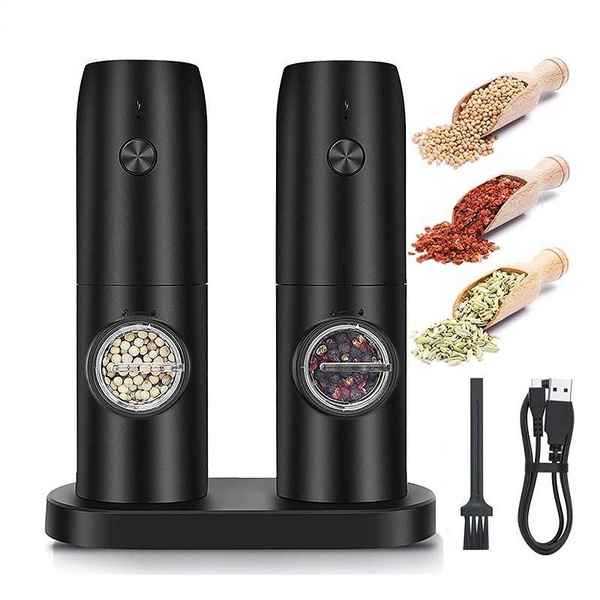 Electric Salt And Pepper Grinder Mill Machine Rechargeable With LED