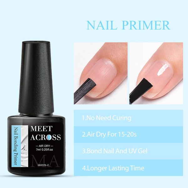 MEET ACROSS 7ml Nail Prep Dehydrator and Nail Primer Superior Bonding ...