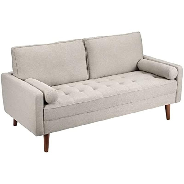 Mid-Century Modern Small Space Sofa With 2 Pillows, Sofa Couch For Living  Room