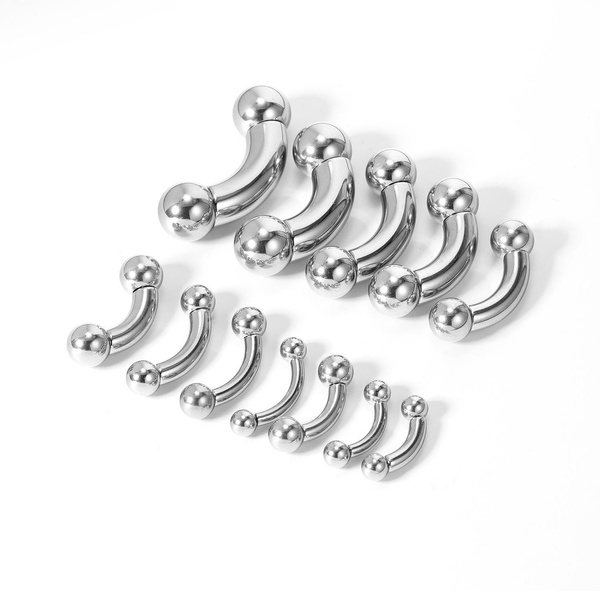1 Piece Big Size Stainless Steel Curved Barbell Rings Eyebrow Curved