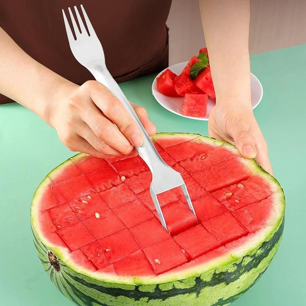 2 In 1 Watermelon Fork Slicer Multi-purpose Watermelon Slicer Cutter ...