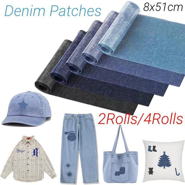 4Rolls Iron on Patches for Clothing Repair Denim Patches for Jeans
