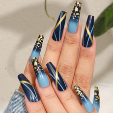 Blues, Nails, wearablecoffinfalsenail, Ballet