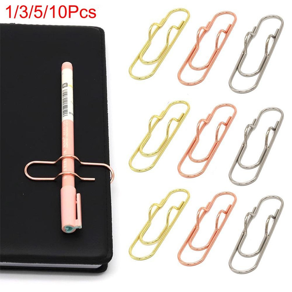 1/3/5/10Pcs Clippen Pencil Clip Paperclip with Pen Holder for Books ...