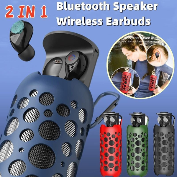 Hot 2 in 1 TWS Wireless Earbuds + Portable Bluetooth Speaker Super Bass ...