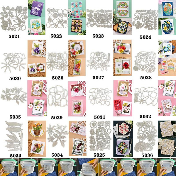 1PC 16 Types Flower and Plant Combination SetMetal Cutting Die, Paper