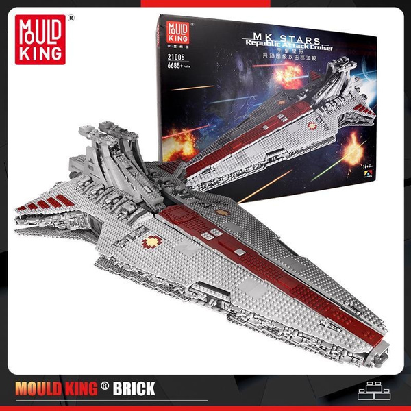Set Di Costruzione Mould King 21005 Republic Attack Cruiser - Astronave Star Wars, Per Adulti 14 Set Di Costruzione Mould King 21005 Republic Attack Cruiser - Astronave Star Wars, Per Adulti 14