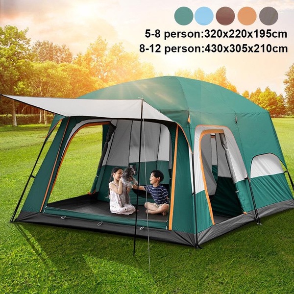 Two-bedroom Tent Oversize for 5-8 / 8-12 Person Leisure Camping Tents ...