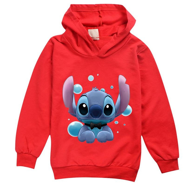 Disney Stitch Sweatshirts Children Fashion Spring Cartoon Printed