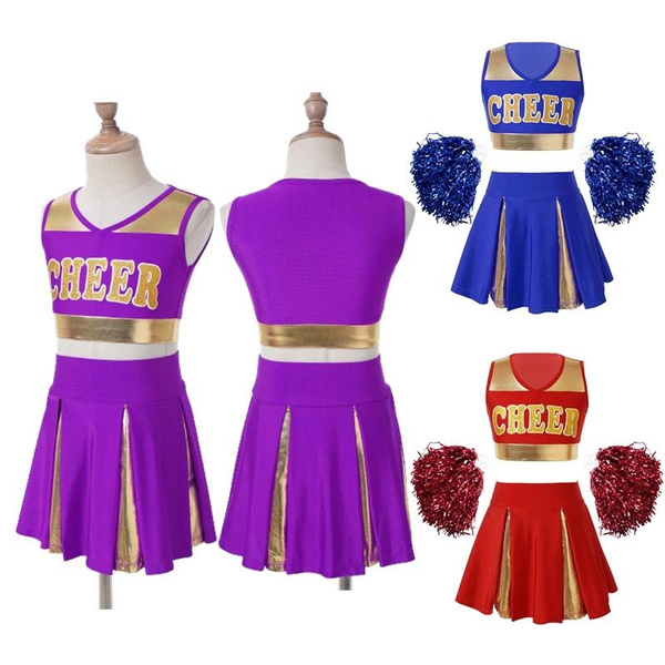 Girls Cheerleader Costumes Dresses Cheerleading Outfit Cheer Uniform