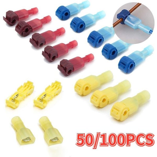 50/100Pcs Waterproof Crimp T-Tap Connector Quick Electrical Cable ...