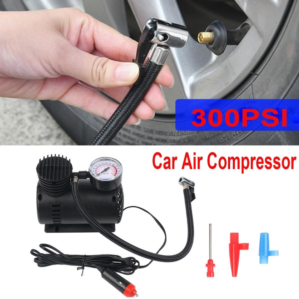 12v Heavy Duty Portable Electric Car Type Inflator 300psi Air Compressor Pump 1 Set Wish 8628