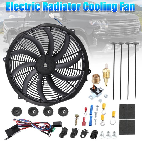 1 Set 16 Inch 12V Electric Cooling Radiator Fan Puller Pusher Engine