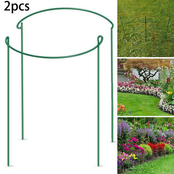 2 Pcs Metal Half Round Garden Plant Support Ring Hoop Garden Support