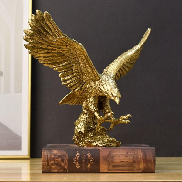 American Resin Golden Eagle Statue Art Animal Model Collection