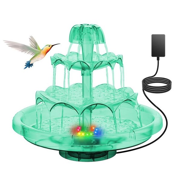 12V 3 Tier Water Fountain,DIY Electric Bird Bath Fountains with 32.8ft ...