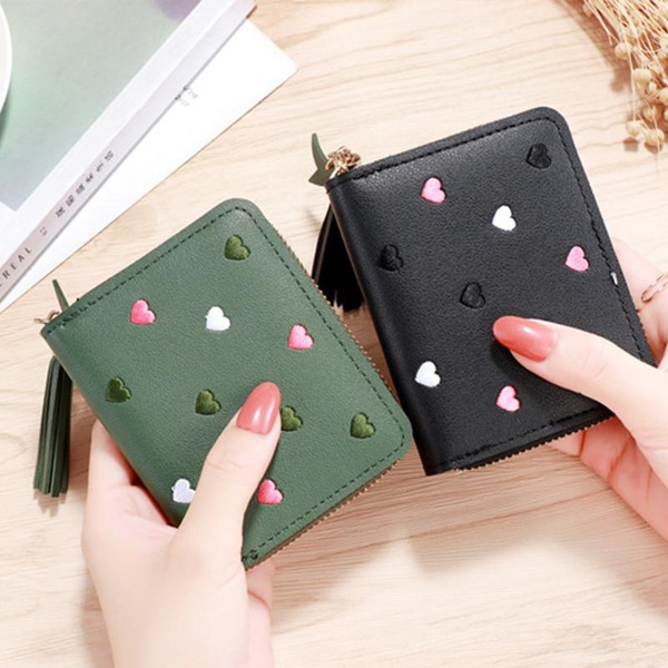 Women Small Wallet Ladies Mini Tassel Wallet Cute Girl Short Zipper Lovely  Pu Coin Purse Female Hand Wallet Purse