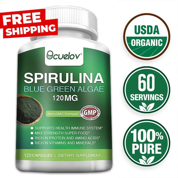 Bcuelov Spirulina bluegreen algae 120mg supports the healthy immune