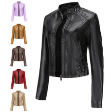 Stand Collar, Fashion, Spring/Autumn, leather
