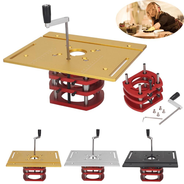 Router Table Lift,Router Lift Manual Lifting Router Lift System Kit Router Table Saw Insert Base