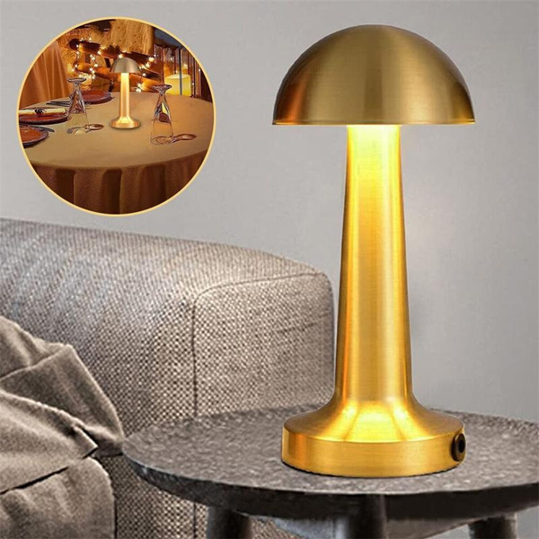 USB Mushroom Table Lamp Touch LED Desk Lamp Bedside Atmosphere Night ...