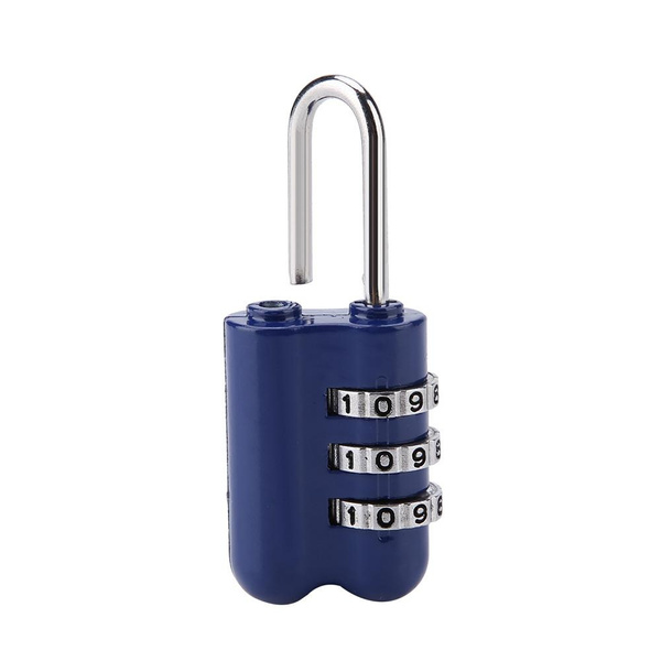 Metal luggage padlock sturdy shackle combination lock 3 digit