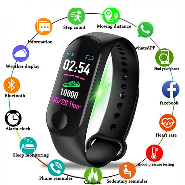 Intelligent M3 Intelligence Bluetooth Smart Watch/Smart Bracelet/Health  Band/Activity Tracker/Bracelet/Fitness Band/M3 Band/with Heart Rate Sensor  Compatible for All Androids and iOS Phone/Tablet - EASYCART