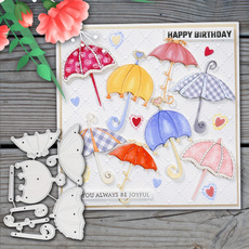 Card, stencil, umbrellametalcuttingdie, scrapbookingamppapercraft