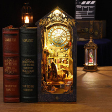 Decor, dollhousebook, led, Wooden