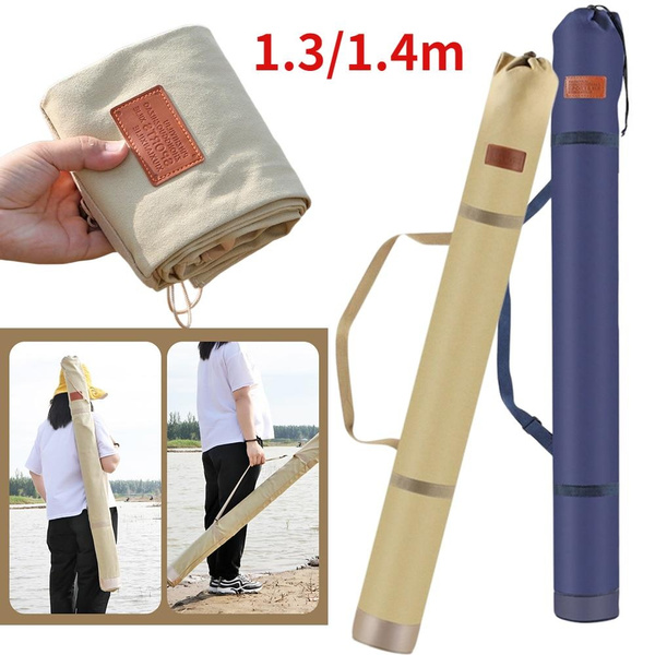 1.3/1.4m Folding Portable Fishing Rod Bag Large-Capacity Fishing Umbrella  Bag Thickening Canvas Rod Bag Fishing Gear Accessories