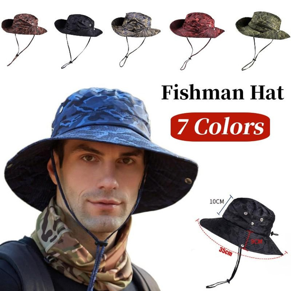 2023 Summer Fashion Men's Panama Cap Breathable Quick Dry Bucket Hats Sun  Protection Anti-UV Fishing Camping Camouflage Fisherman Hat 1PCS Summer  Caps