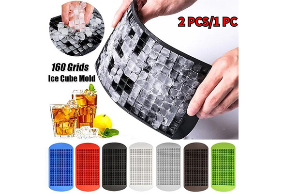 160 Grid Silicone Ice Cube Tray, 1cm Squares Mini Small Ice Mold