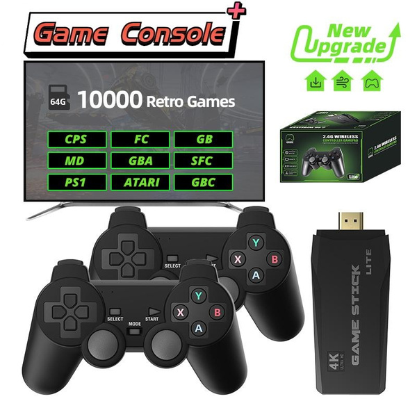 4K HD Game Stick Retro Video Game Console 10000 Games+2X Wireless Controller