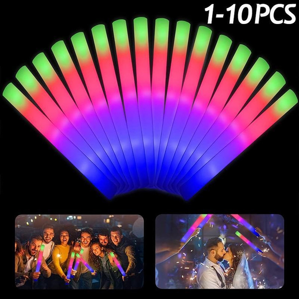 Light up Foam Sticks 110 PCS LED Foam Sticks Halloween Party Favors Glow Batons with 3 Modes