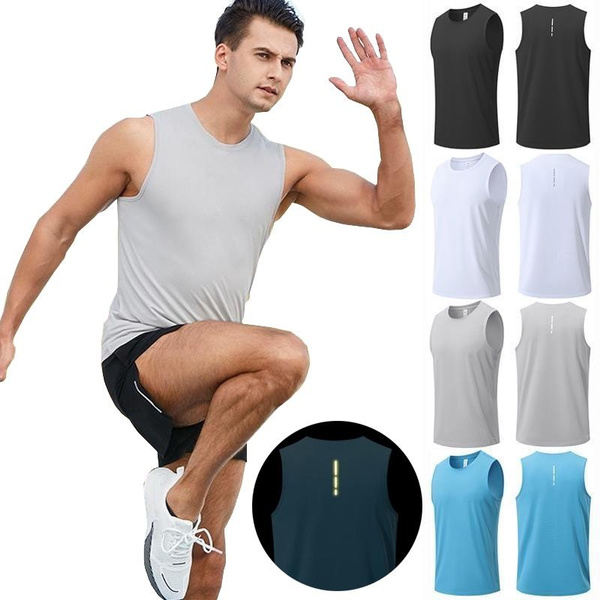 Men's Sport Tank Tops, Sleeveless Fitness Vest Quick Dry Bodybuilding