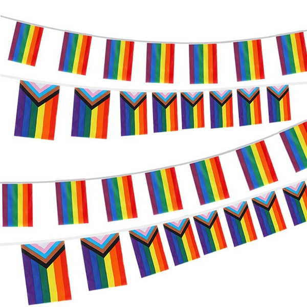 1 Set Rainbow String Flags Rainbow Peace Flags Banner LGBT Pride LGBT ...