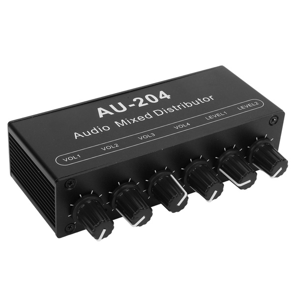 Stereo Splitter 2 Way Input 4 Way Output Individual Control Aluminum ...