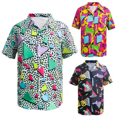 Fashion, discoshirt, mens80sshirt, beachshortsleevedshirt