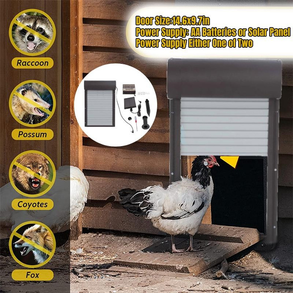 2023 New Solar Powered Automatic Chicken Coop Door Full Aluminum Auto