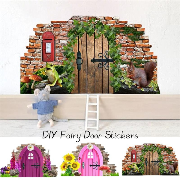 1pc/3pcs small Fairy Cottage Door Wall Decal Sticker 3styles | Wish