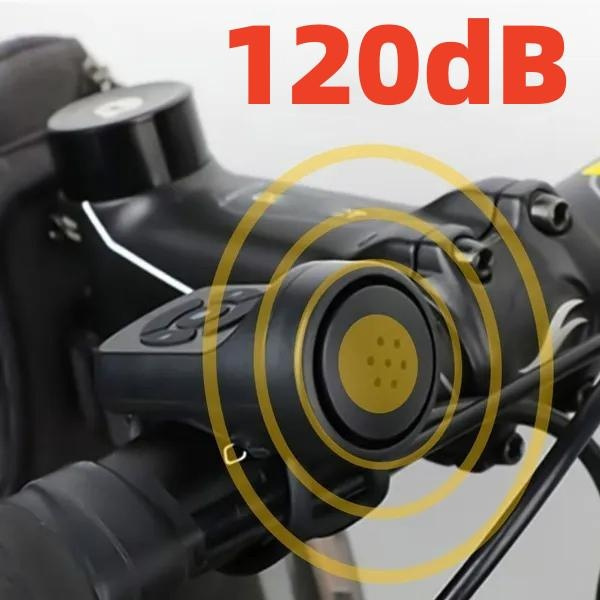 120dB Bike Electronic Loud Horn Warning Safety Electric Bicycle Handlebar Alarm Ring Bell USB