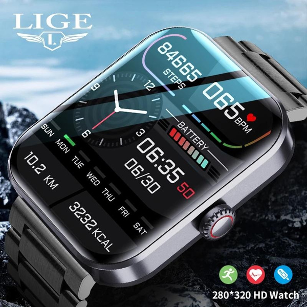 2023 LIGE Smart Watch for Men and Women 1.9'' HD Full Touch Screen  Bluetooth Watch, Blood Glucose Sugar Oxygen Pressure Temperature Monitor,  Custom