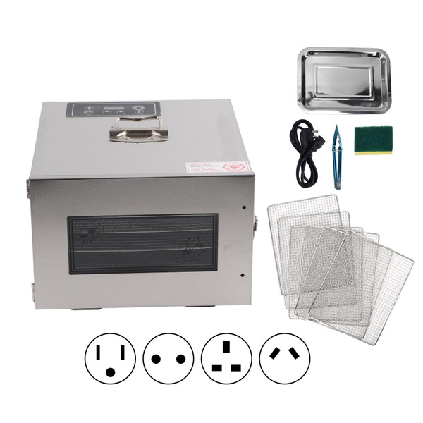 6 Trays Stainless Steel Food Dehydrator Jerky Maker Fruit Beef Herbs