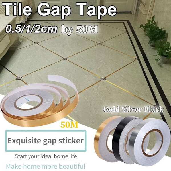 Self Adhesive Tile Sticker 50M Wall Gap Sealing Tape Gold